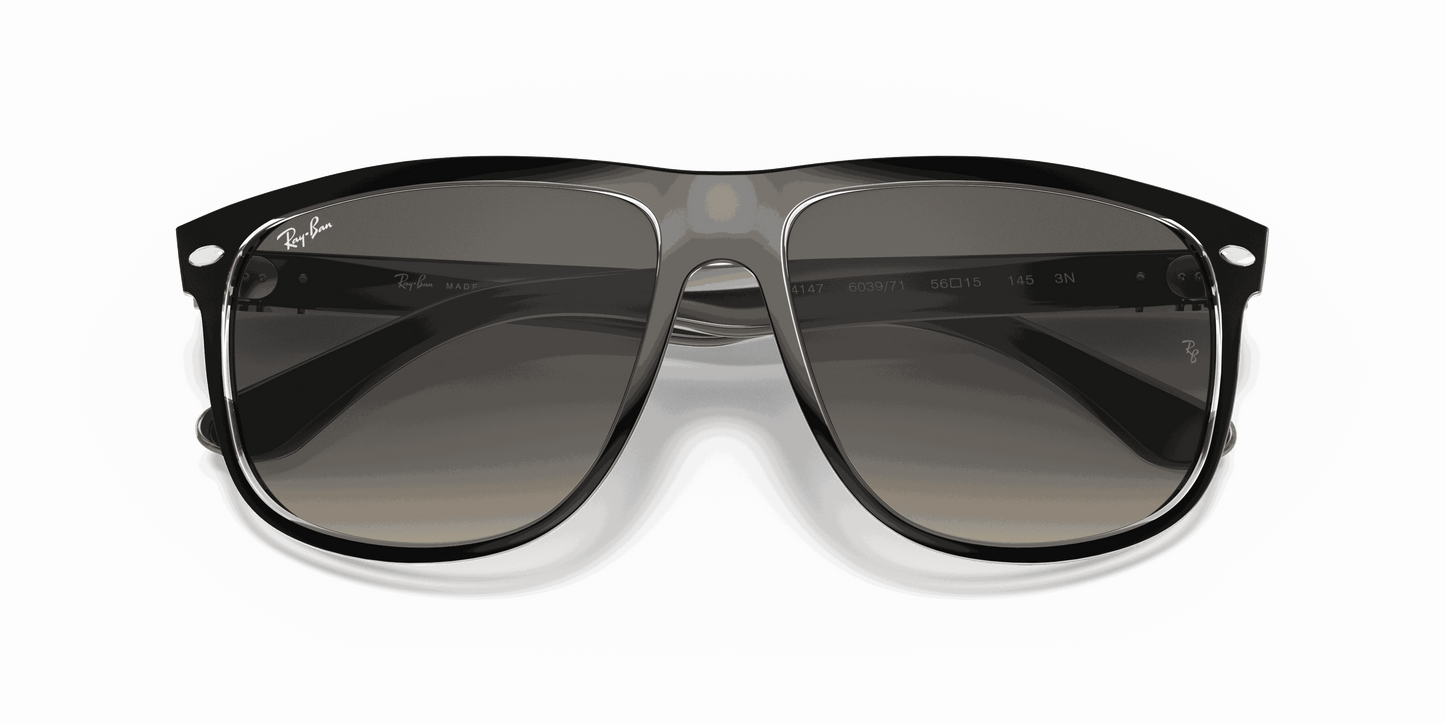 [Grey Gradient Lenses, Polished Black On Transparent Frame]