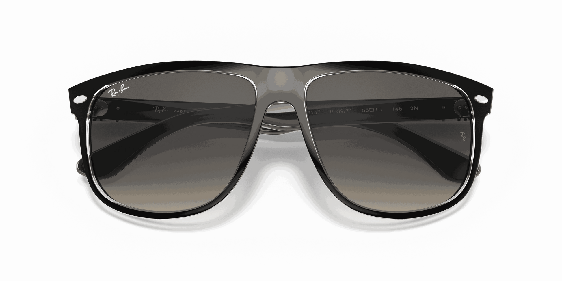 [Grey Gradient Lenses, Polished Black On Transparent Frame]