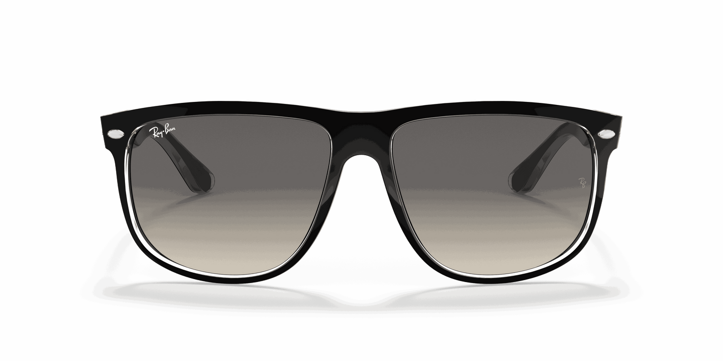 [Grey Gradient Lenses, Polished Black On Transparent Frame]