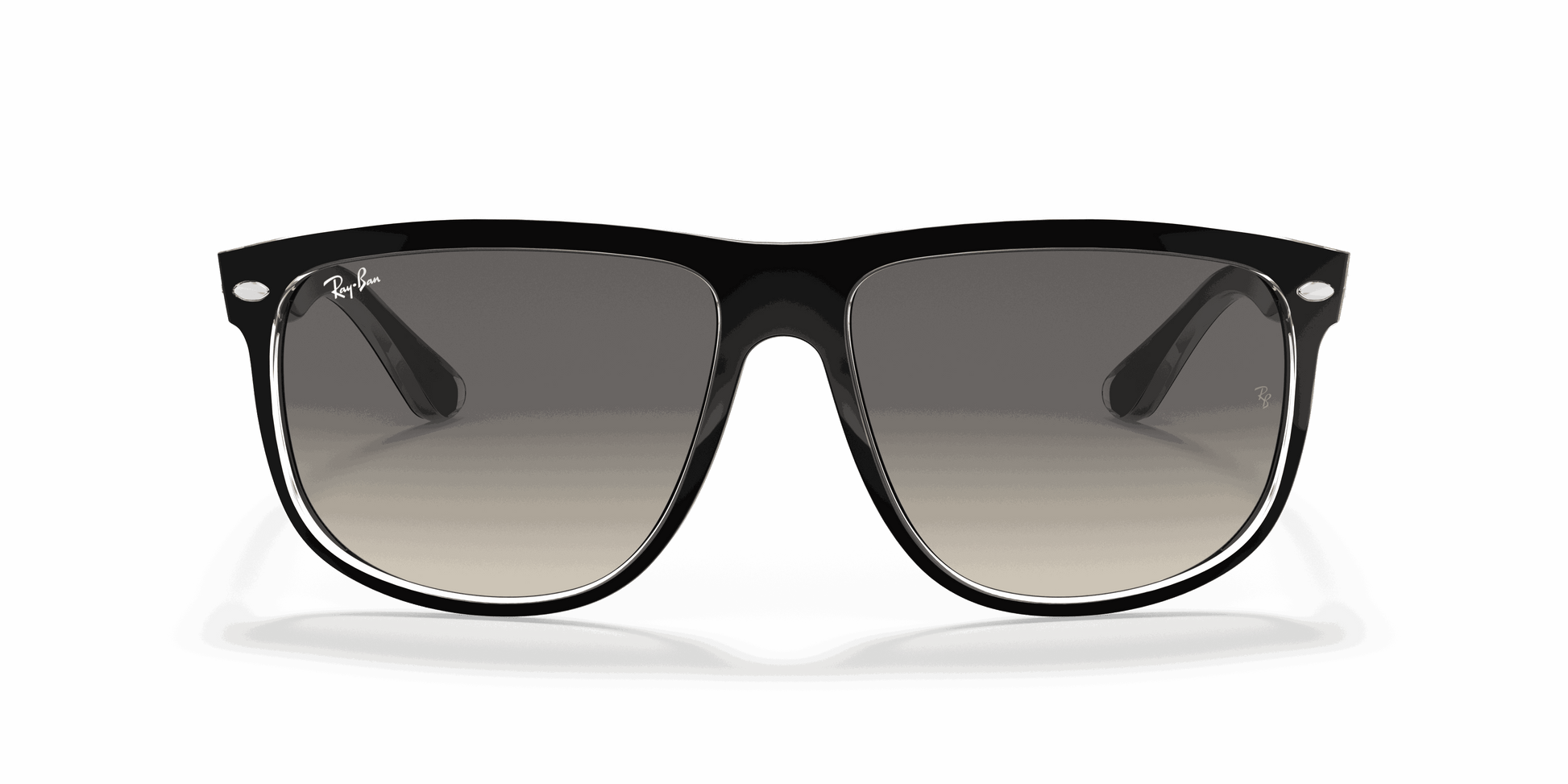 [Grey Gradient Lenses, Polished Black On Transparent Frame]