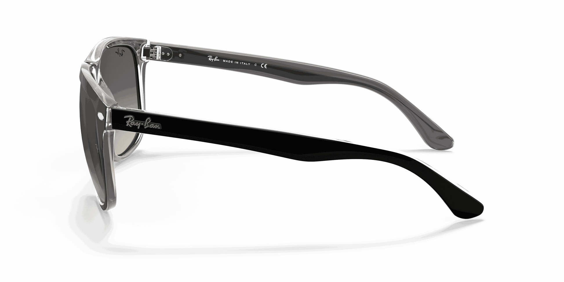 [Grey Gradient Lenses, Polished Black On Transparent Frame]