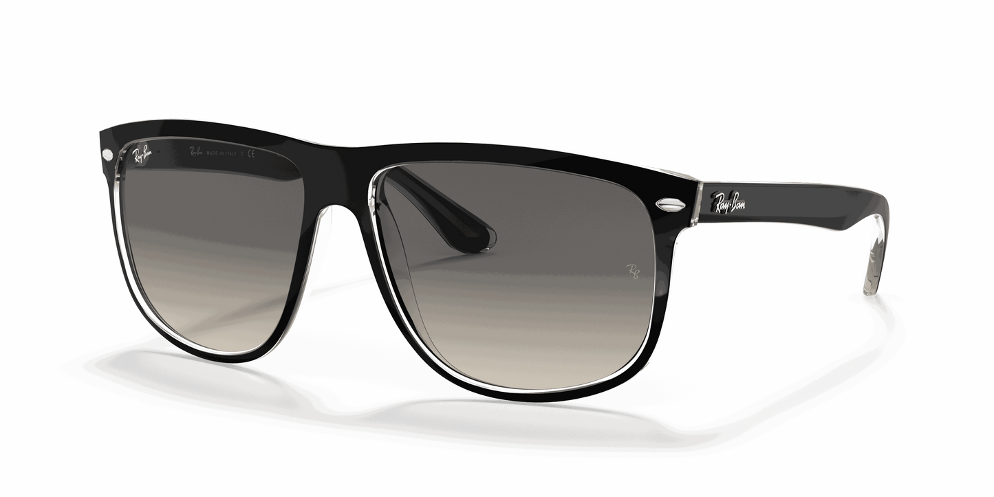 [Grey Gradient Lenses, Polished Black On Transparent Frame]
