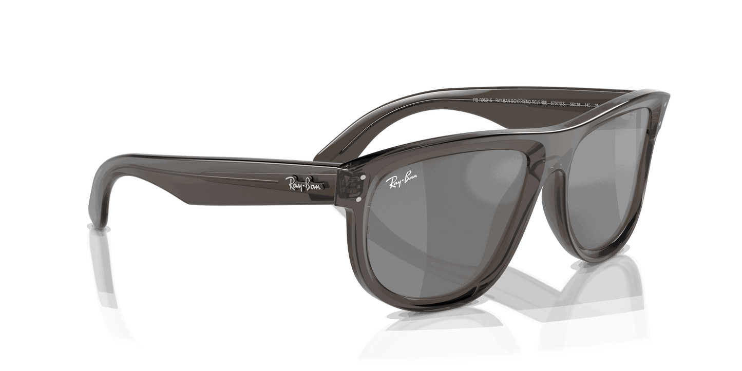 [Silver Lenses, Polished Transparent Dark Grey Frame]