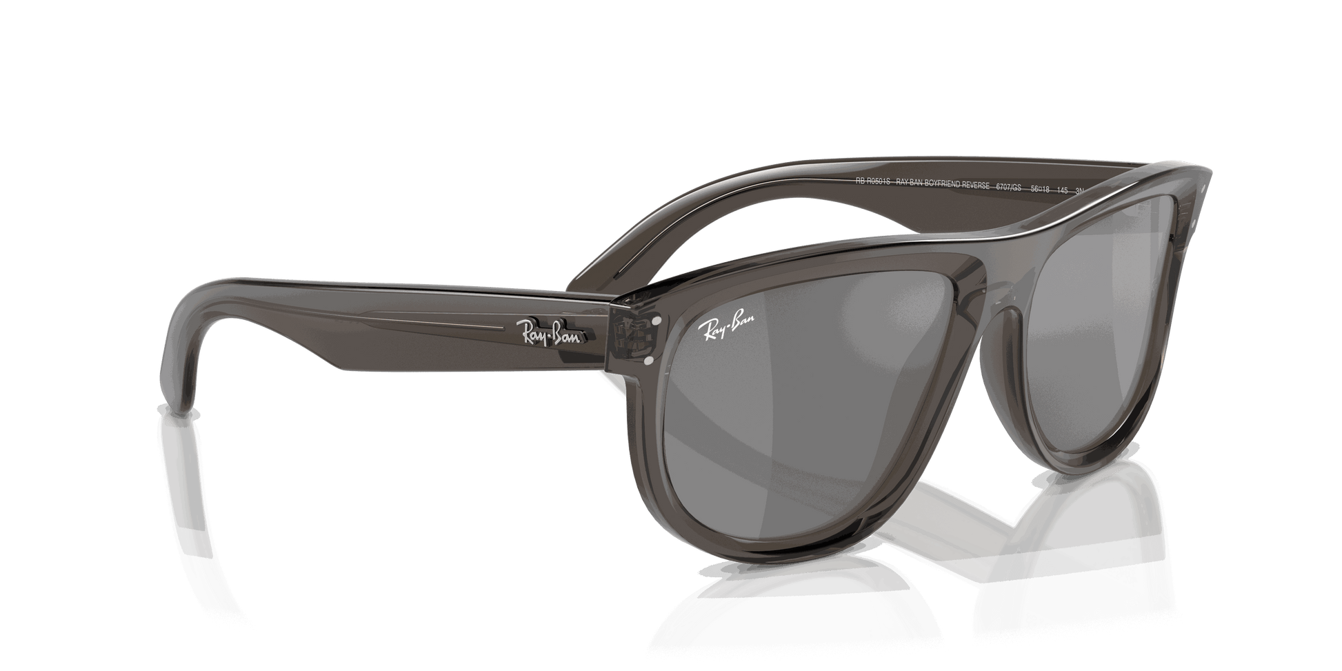 [Silver Lenses, Polished Transparent Dark Grey Frame]