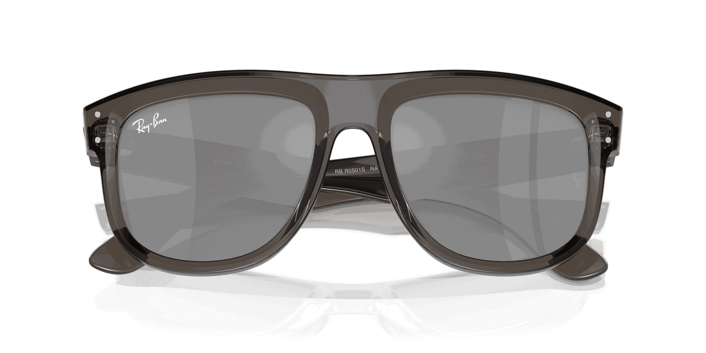 [Silver Lenses, Polished Transparent Dark Grey Frame]