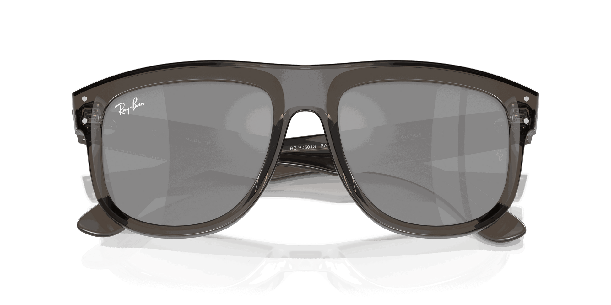 [Silver Lenses, Polished Transparent Dark Grey Frame]