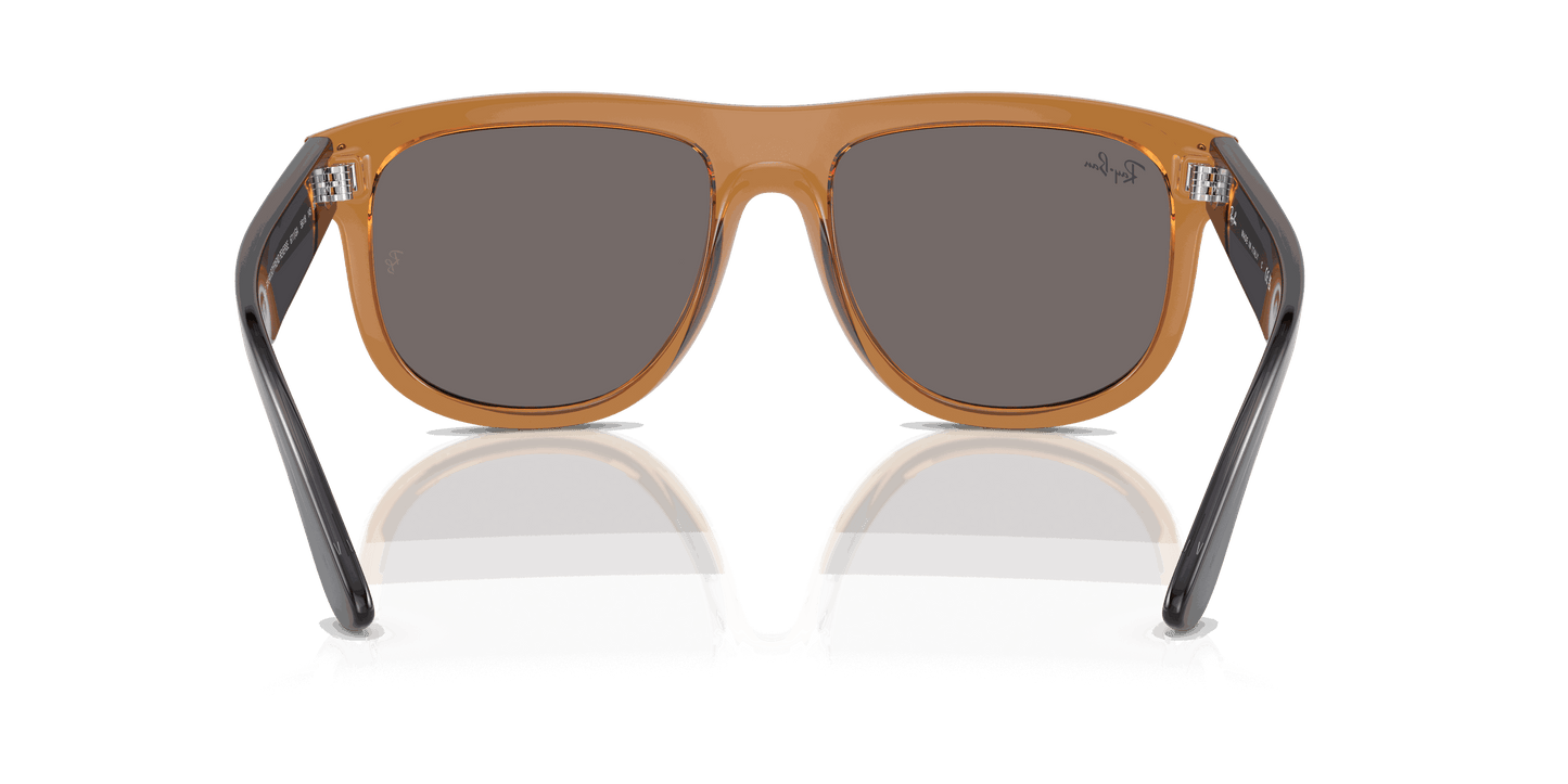 [Light Blue Lenses, Polished Transparent Camel Brown Frame]