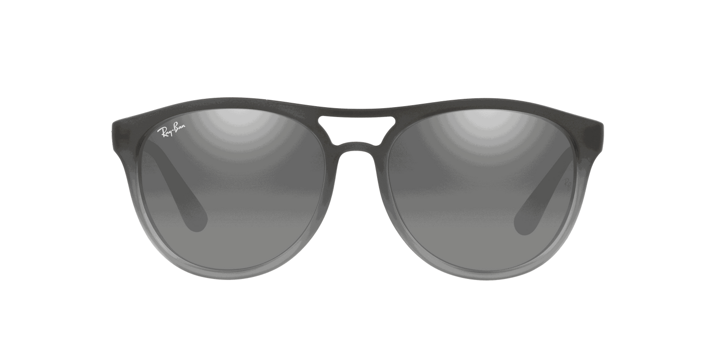 [Grey Mirror Silver Gradient Lenses, Polished Rubber Grey On Clear Grey Frame]