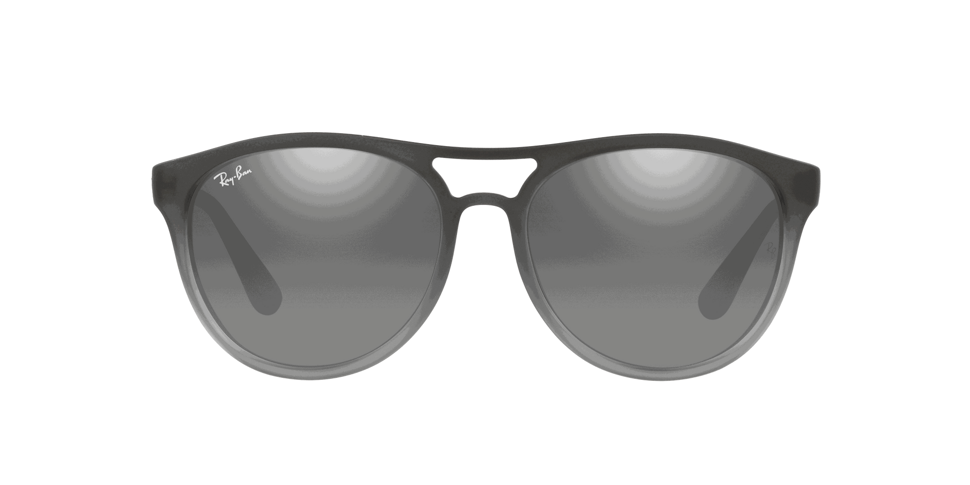 [Grey Mirror Silver Gradient Lenses, Polished Rubber Grey On Clear Grey Frame]