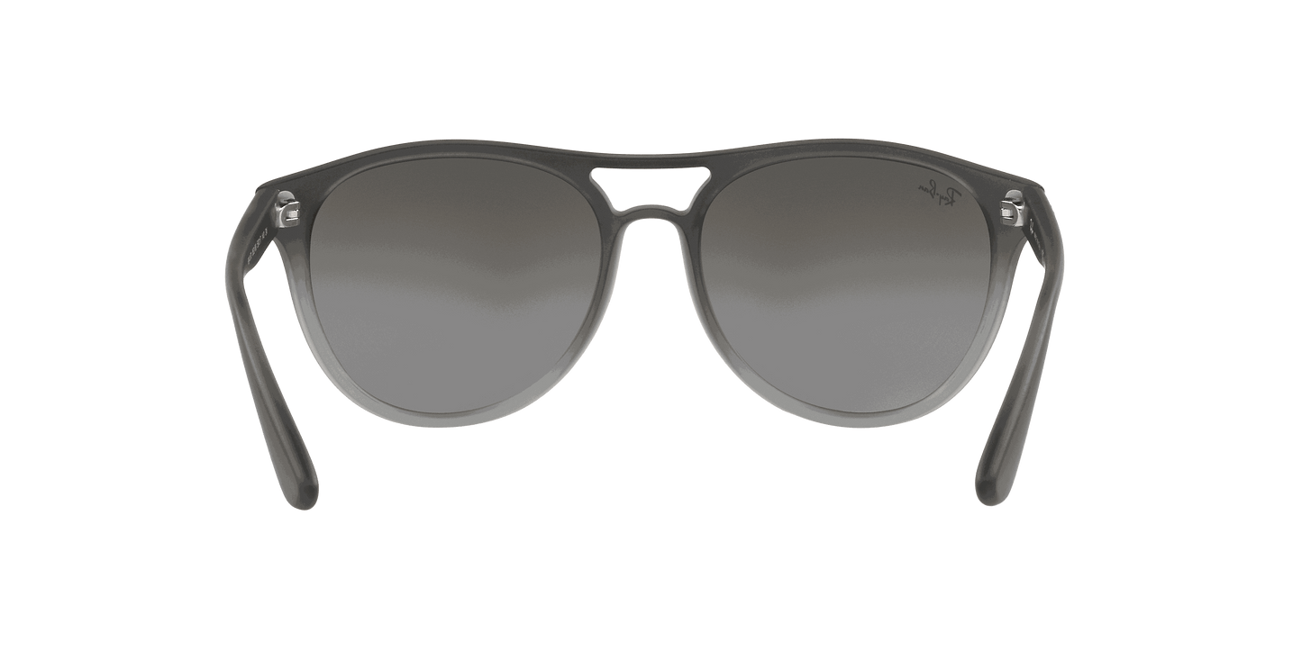 [Grey Mirror Silver Gradient Lenses, Polished Rubber Grey On Clear Grey Frame]