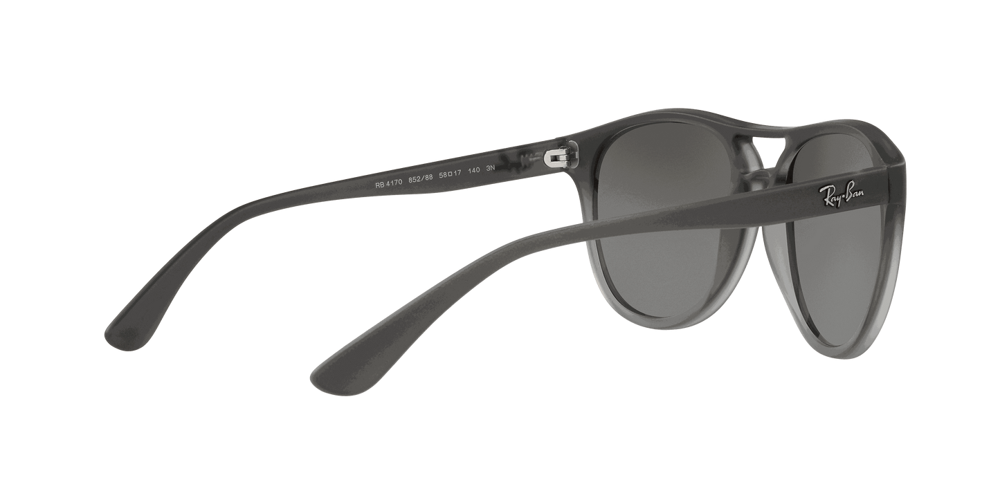 [Grey Mirror Silver Gradient Lenses, Polished Rubber Grey On Clear Grey Frame]