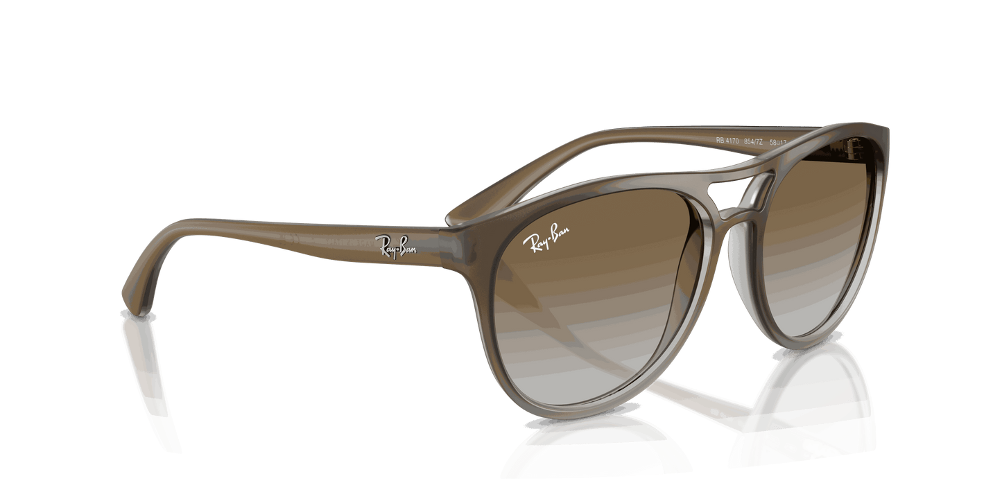 [Green Gradient Lenses, Polished Brown Gradient On Clear Grey Frame]
