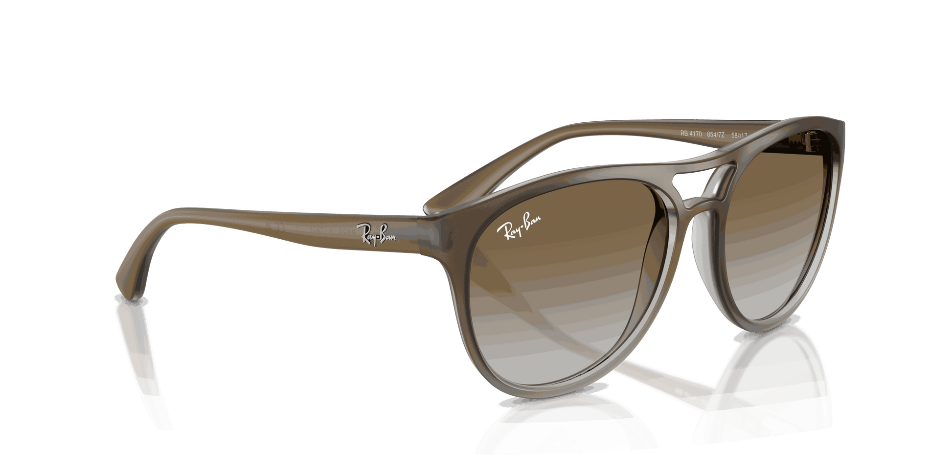 [Green Gradient Lenses, Polished Brown Gradient On Clear Grey Frame]