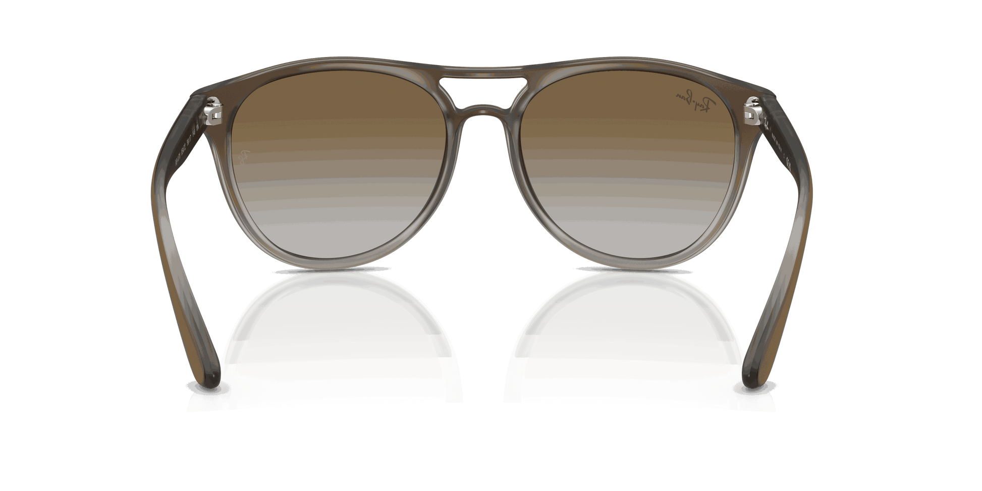 [Green Gradient Lenses, Polished Brown Gradient On Clear Grey Frame]