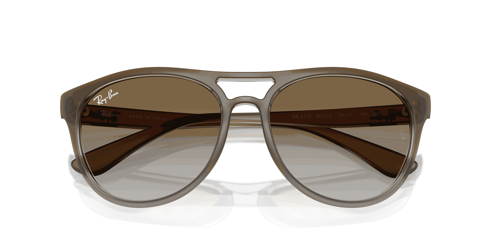 [Green Gradient Lenses, Polished Brown Gradient On Clear Grey Frame]