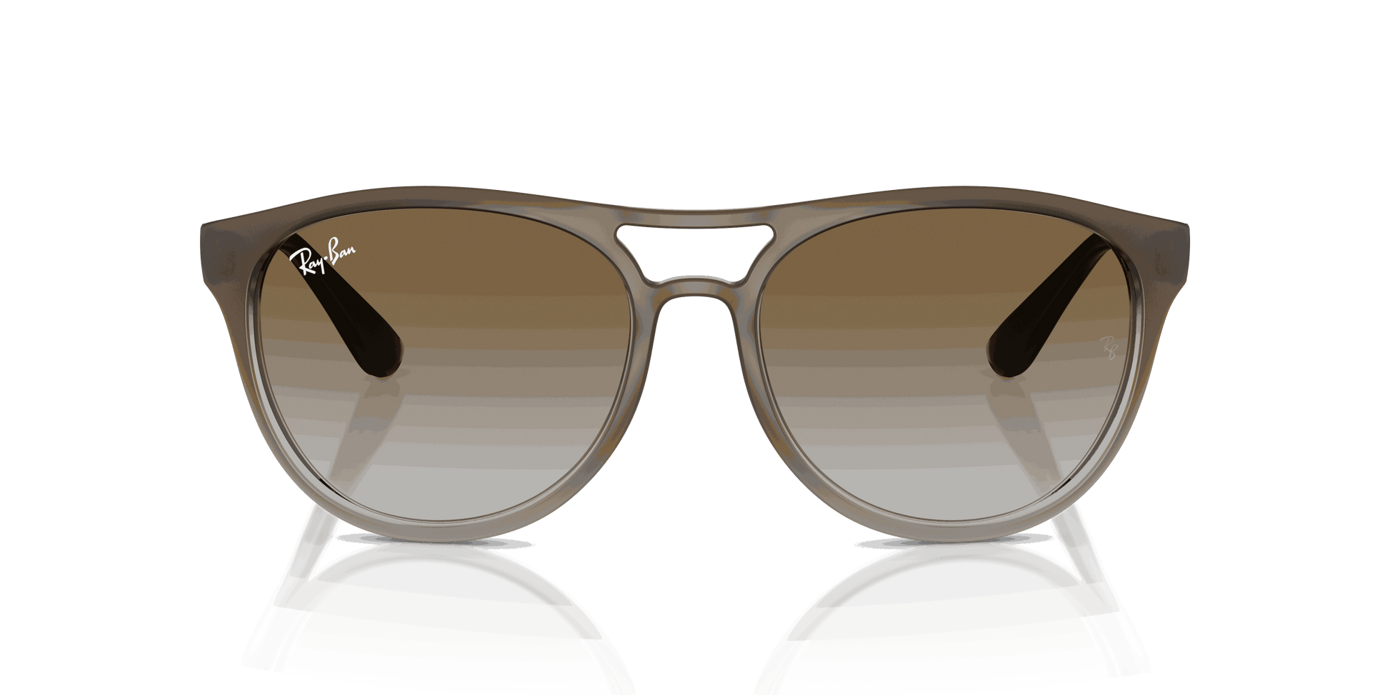 [Green Gradient Lenses, Polished Brown Gradient On Clear Grey Frame]