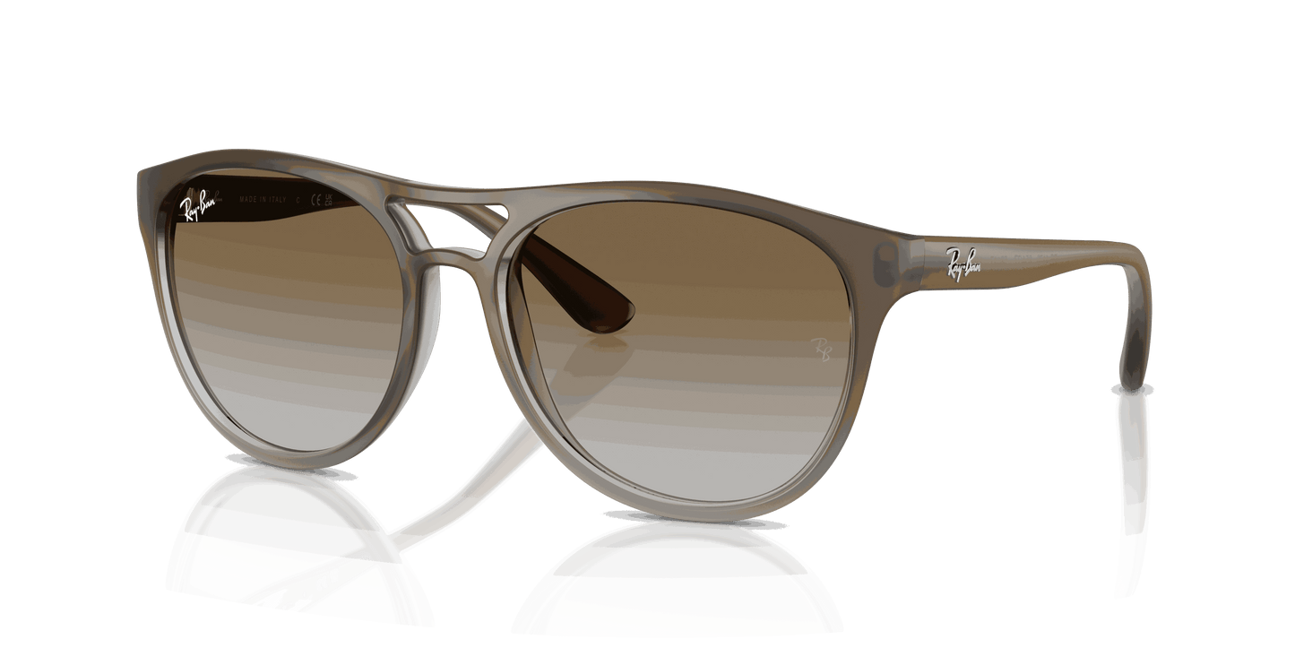 [Green Gradient Lenses, Polished Brown Gradient On Clear Grey Frame]