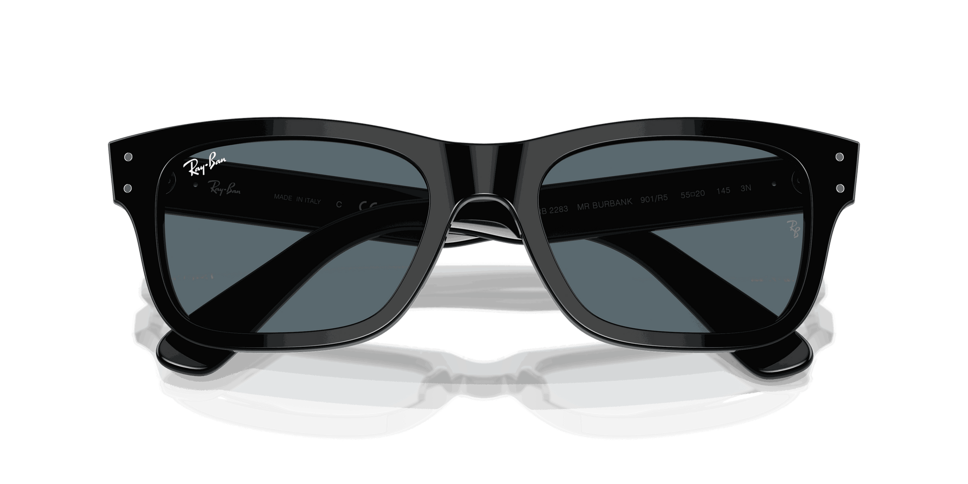 [Blue Lenses, Polished Black Frame]