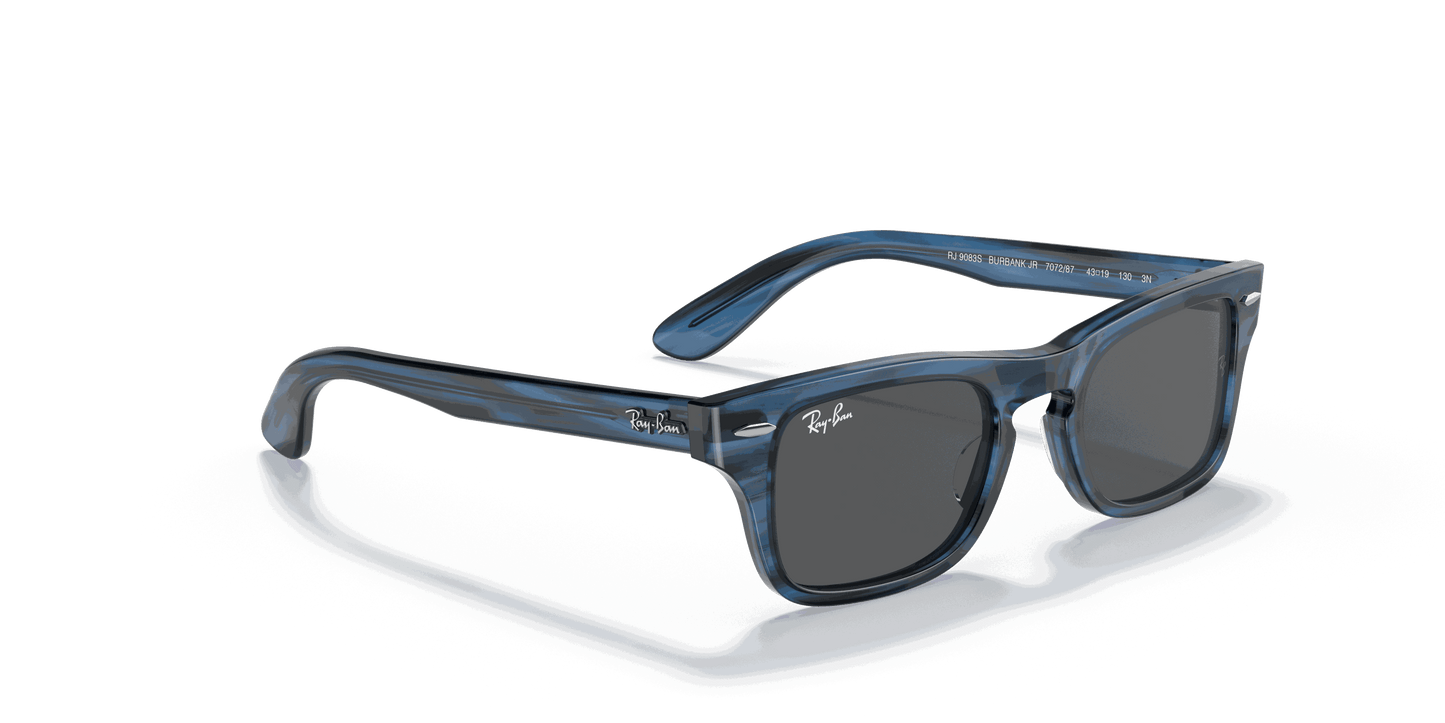 [Dark Grey Lenses, Polished Striped Blue Frame]