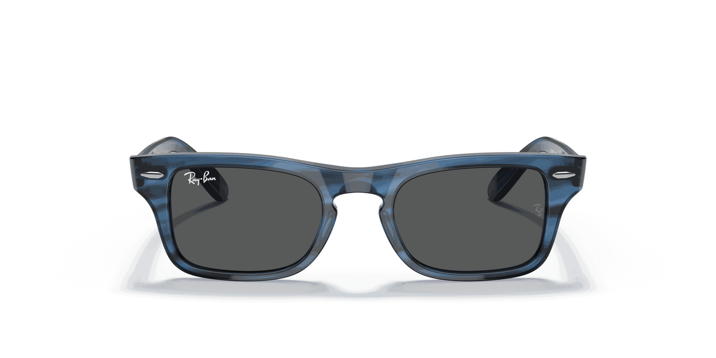 [Dark Grey Lenses, Polished Striped Blue Frame]