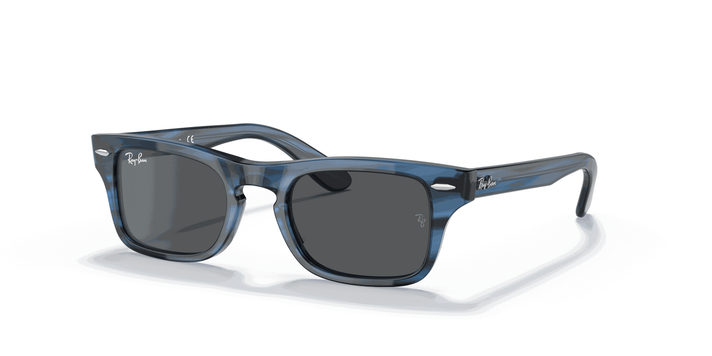 [Dark Grey Lenses, Polished Striped Blue Frame]