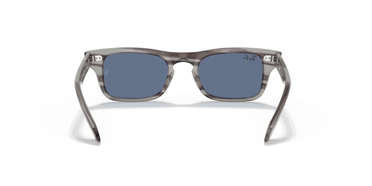 [Dark Blue Lenses, Polished Striped Grey Frame]