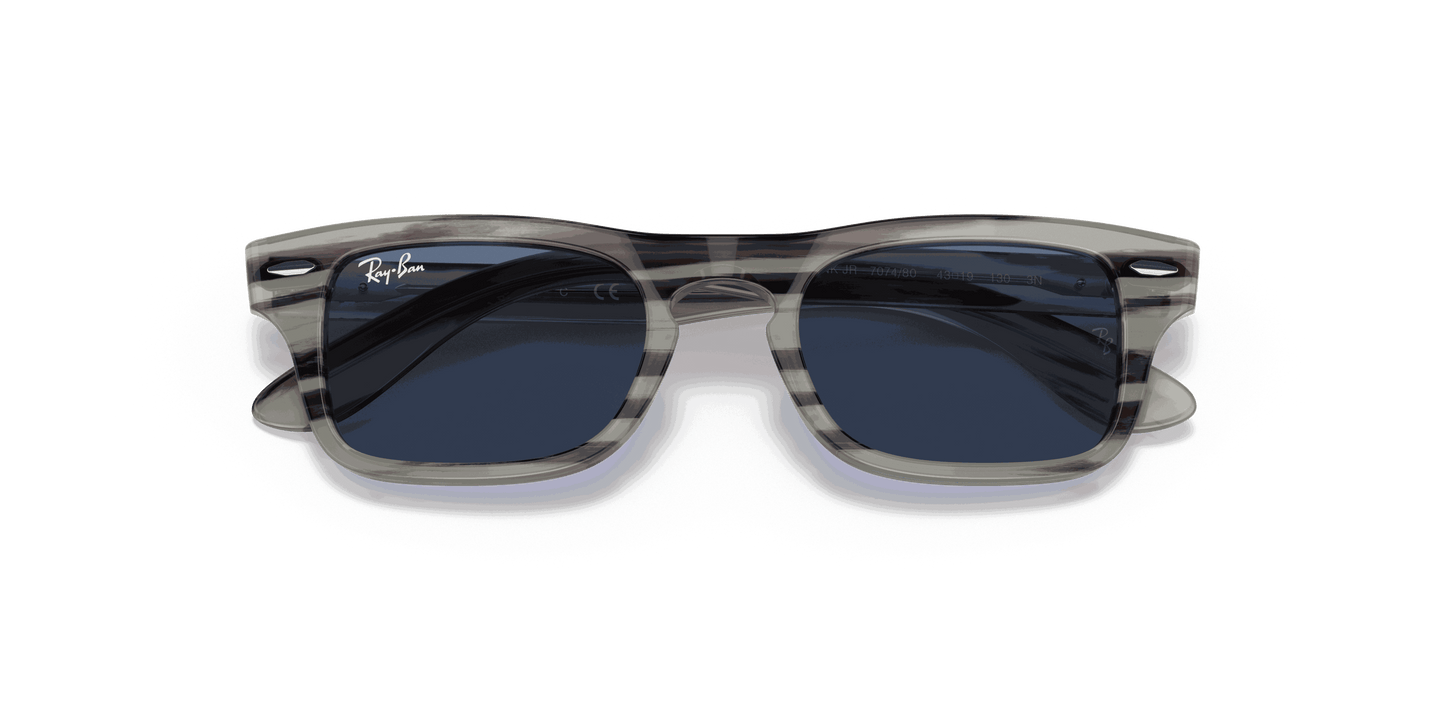 [Dark Blue Lenses, Polished Striped Grey Frame]