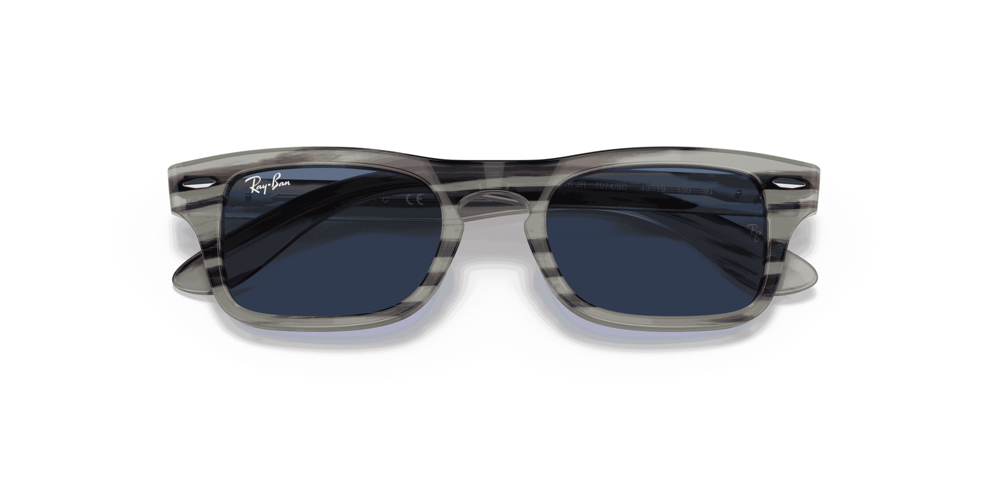 [Dark Blue Lenses, Polished Striped Grey Frame]