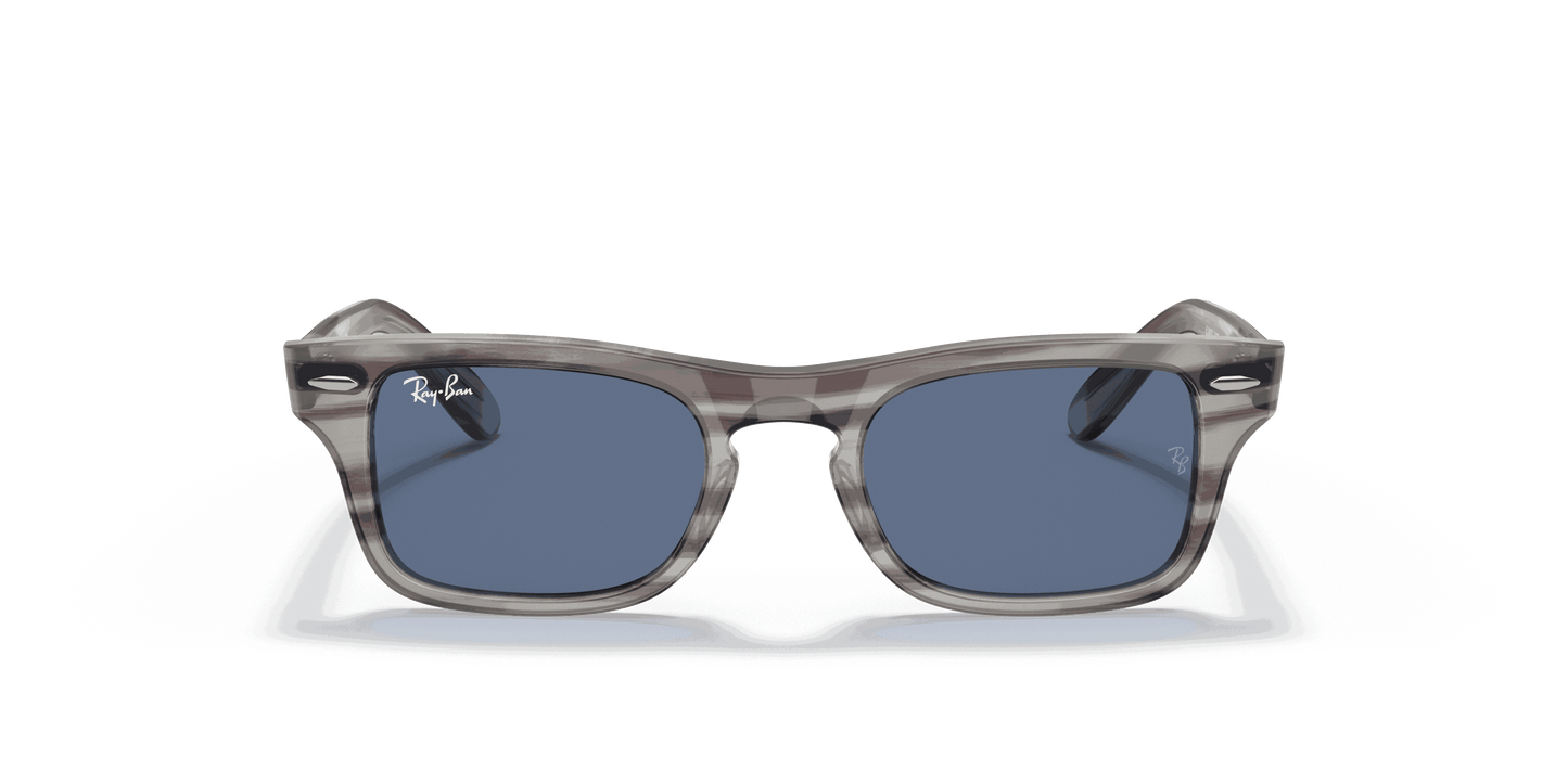[Dark Blue Lenses, Polished Striped Grey Frame]