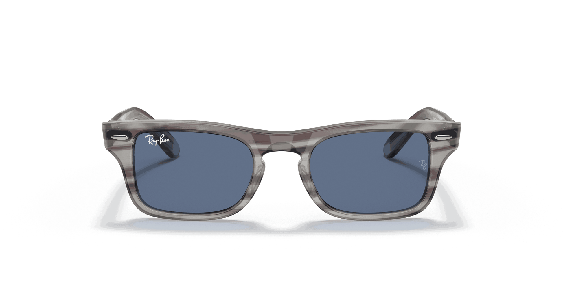 [Dark Blue Lenses, Polished Striped Grey Frame]