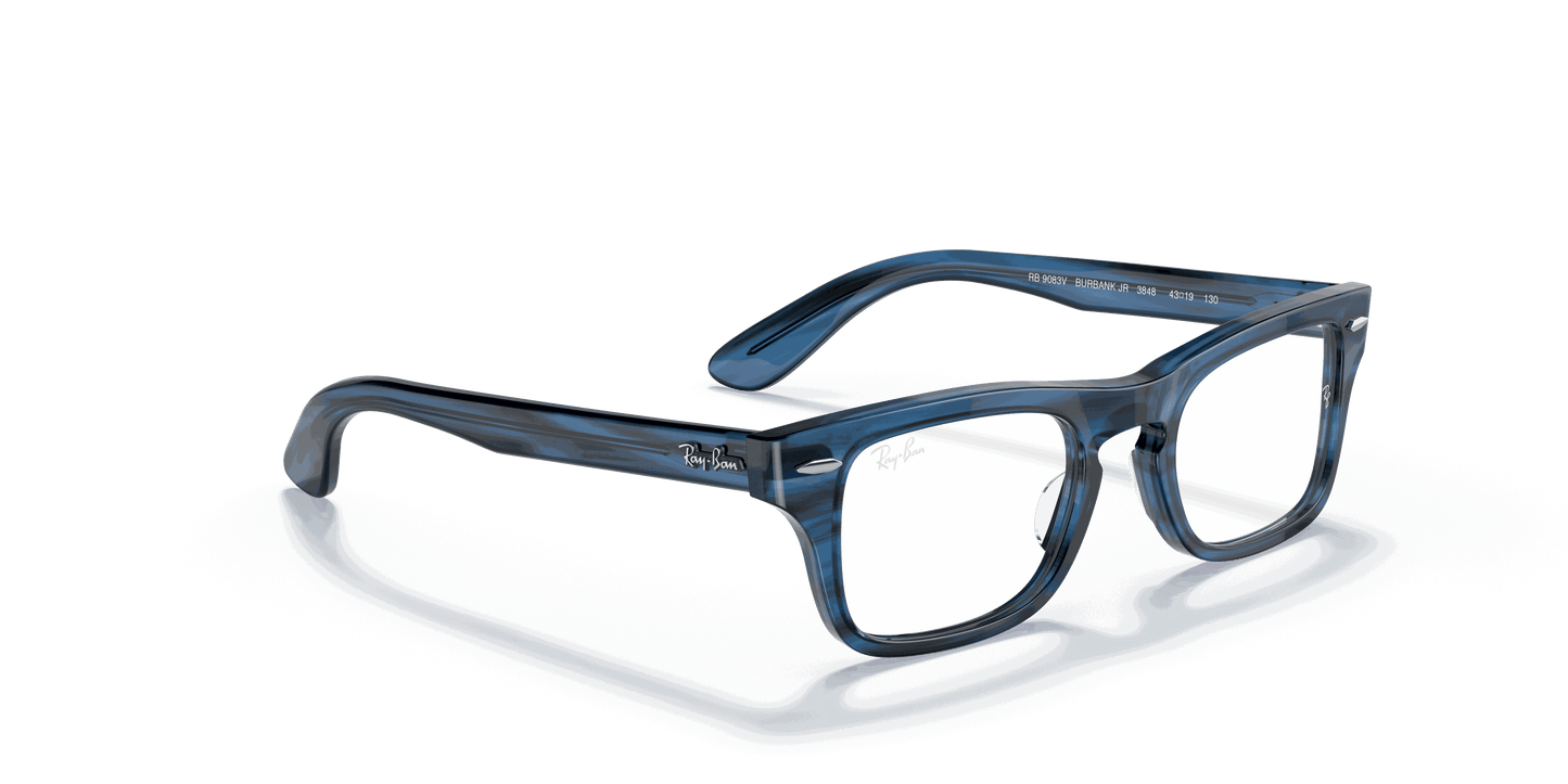 [Clear Lenses, Polished Striped Blue Frame]