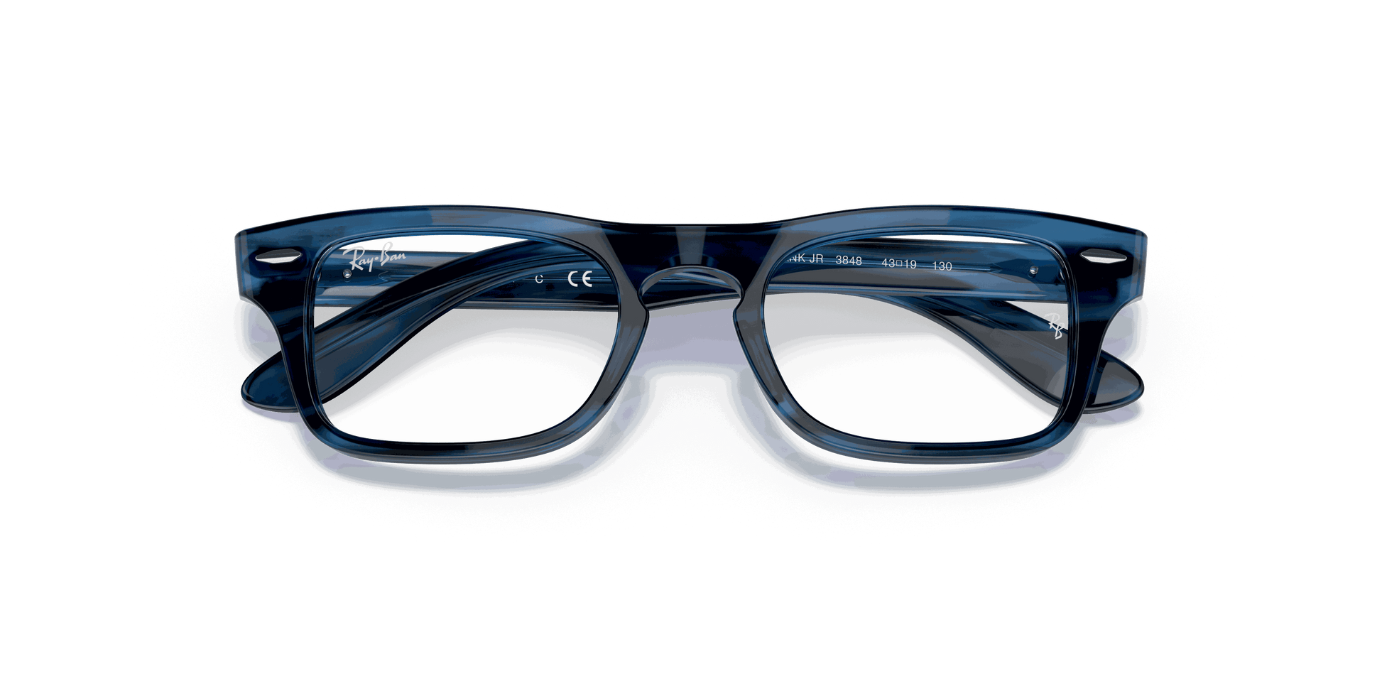 [Clear Lenses, Polished Striped Blue Frame]