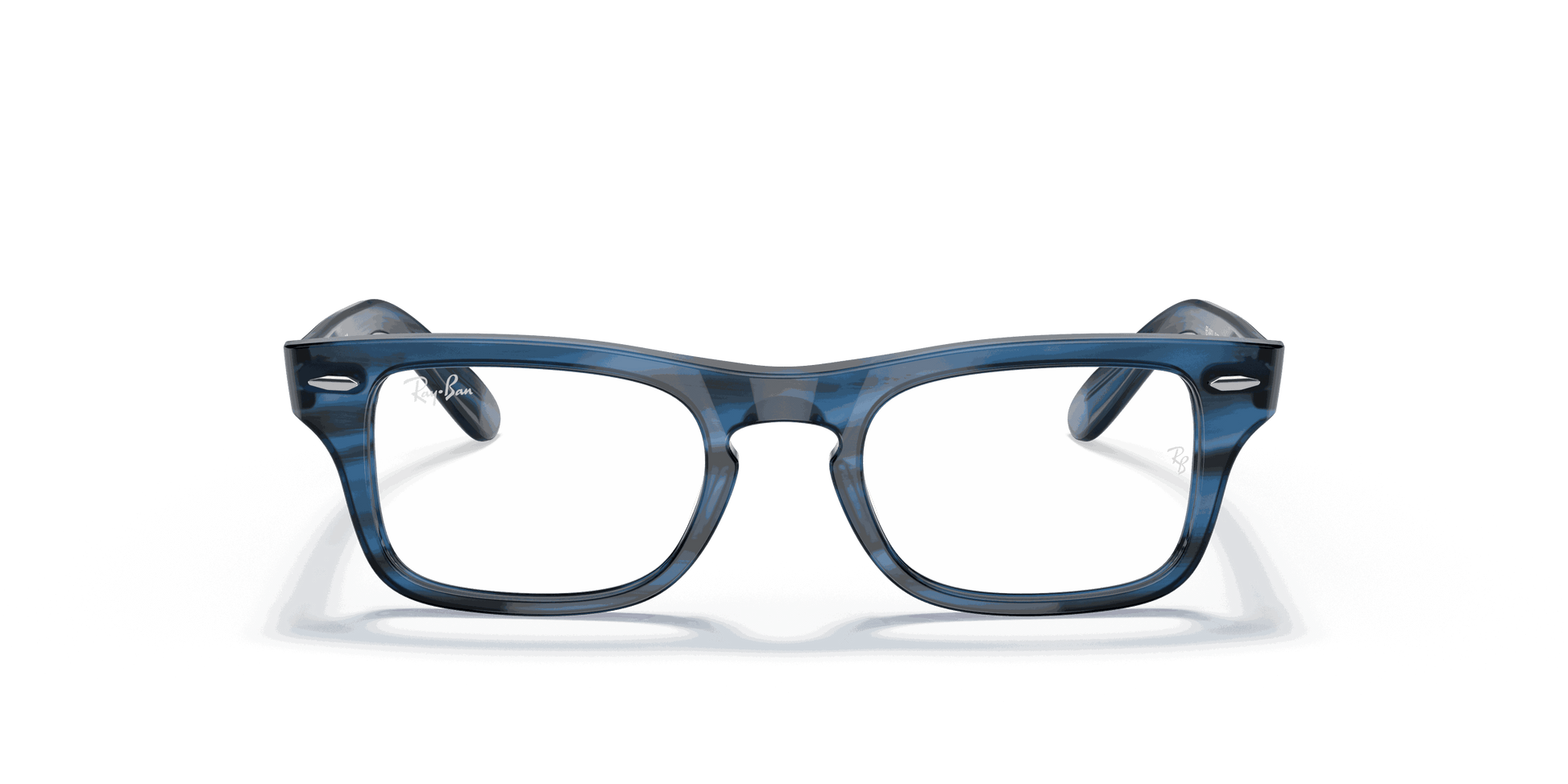 [Clear Lenses, Polished Striped Blue Frame]