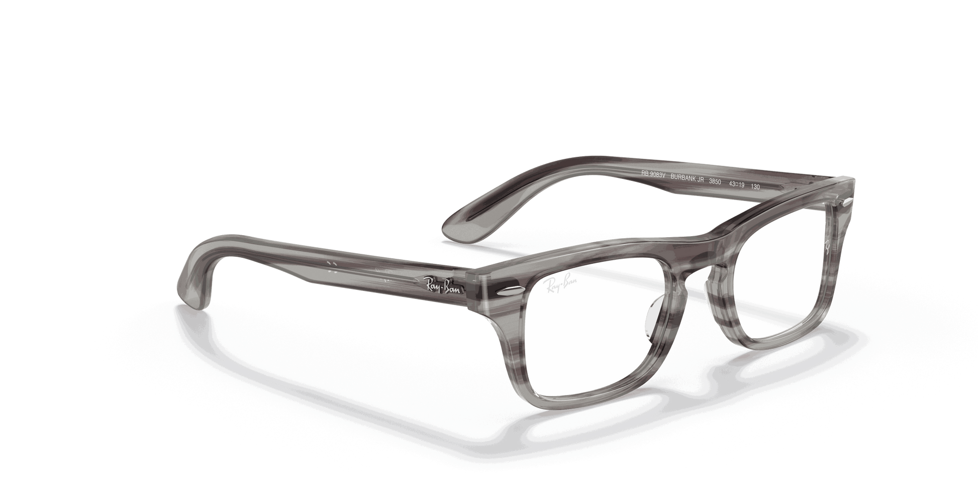 [Clear Lenses, Polished Striped Grey Frame]