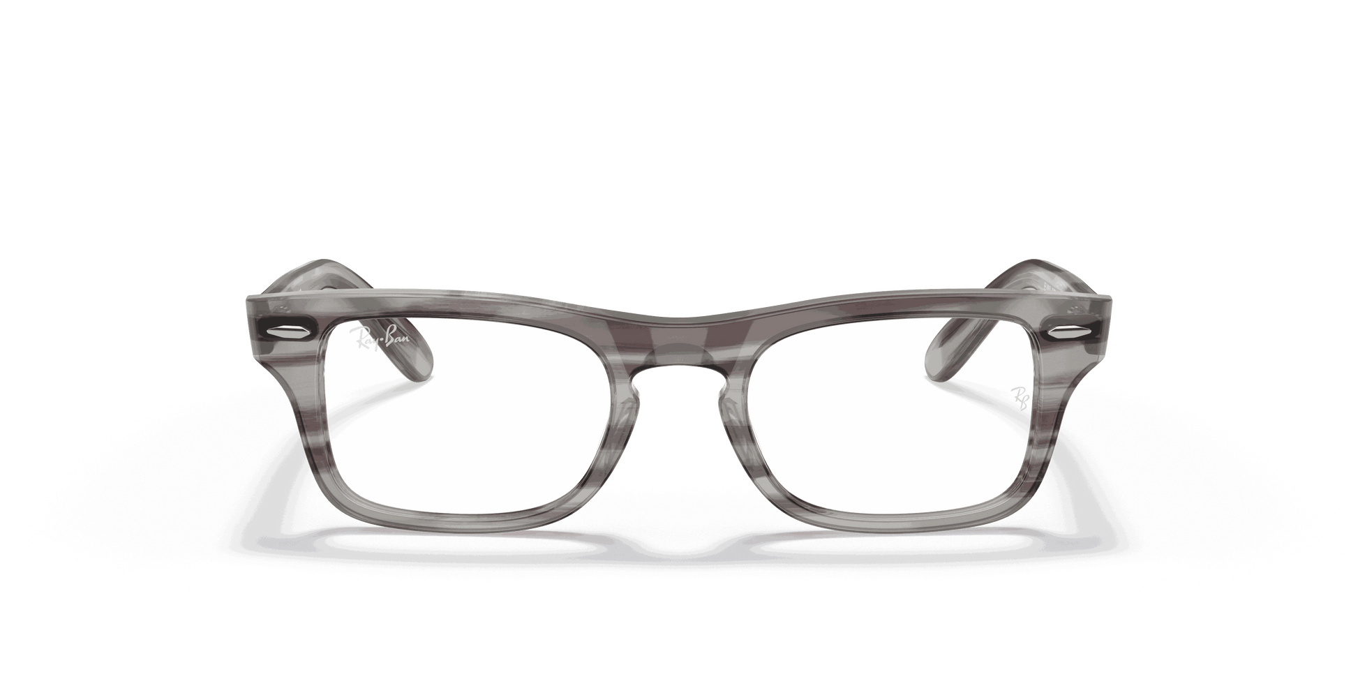[Clear Lenses, Polished Striped Grey Frame]