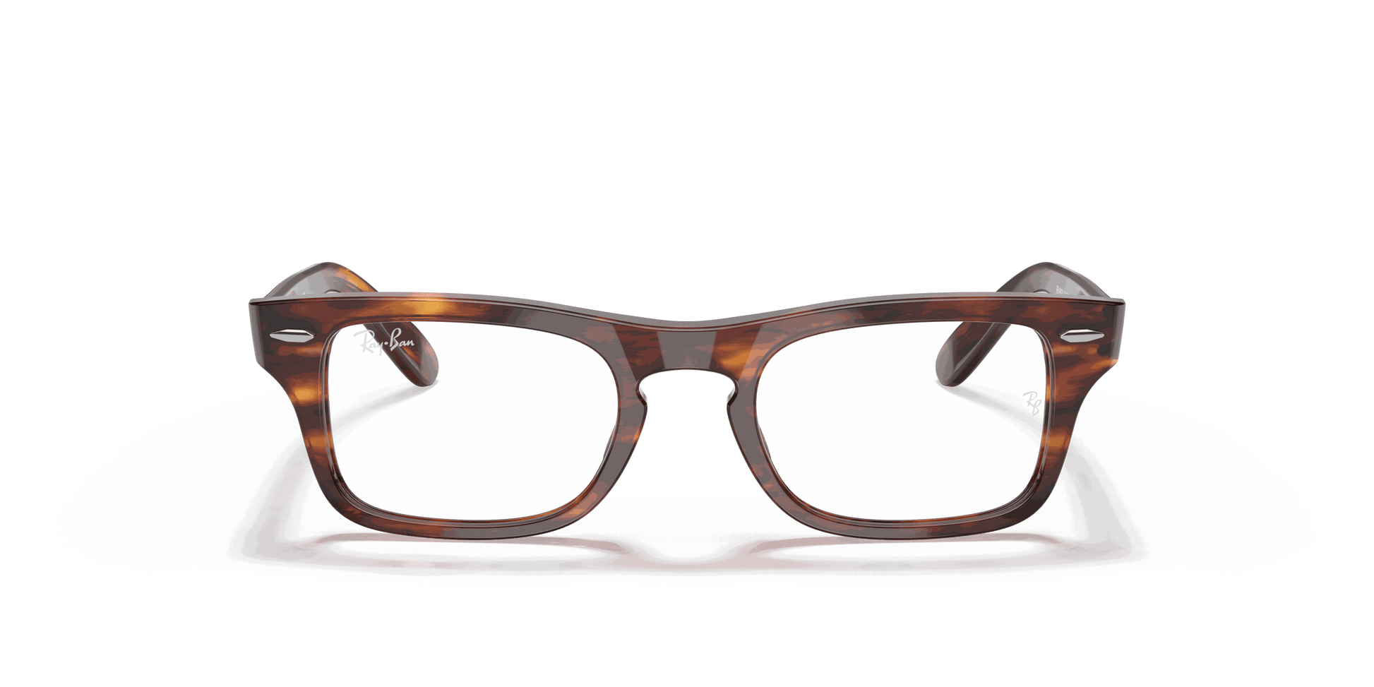 [Clear Lenses, Polished Striped Havana Frame]