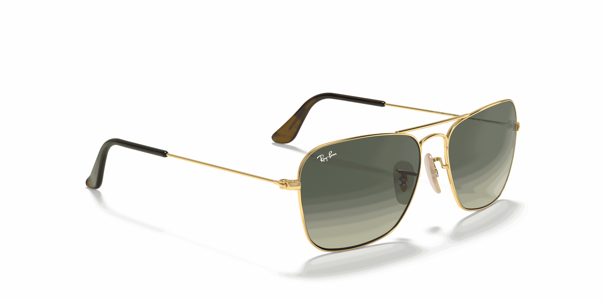 [Grey Gradient Lenses, Polished Arista Gold Frame]