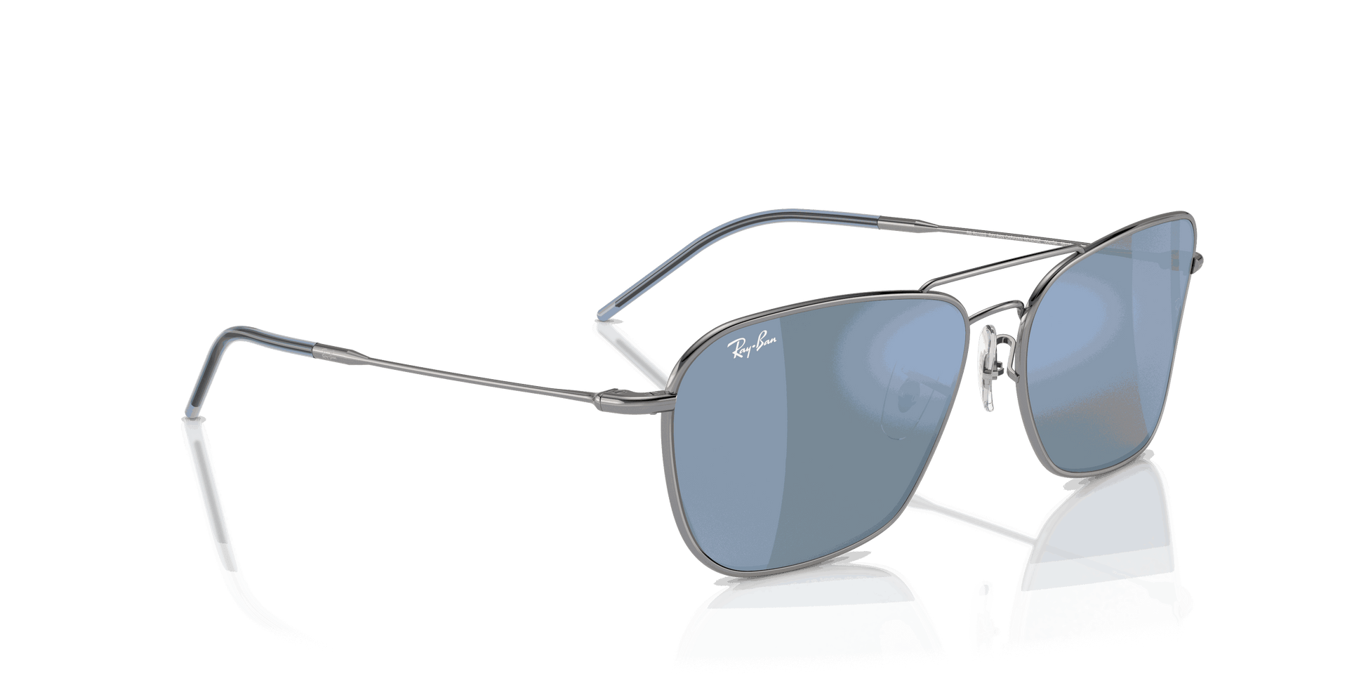 [Light Blue Lenses, Polished Gunmetal Frame]