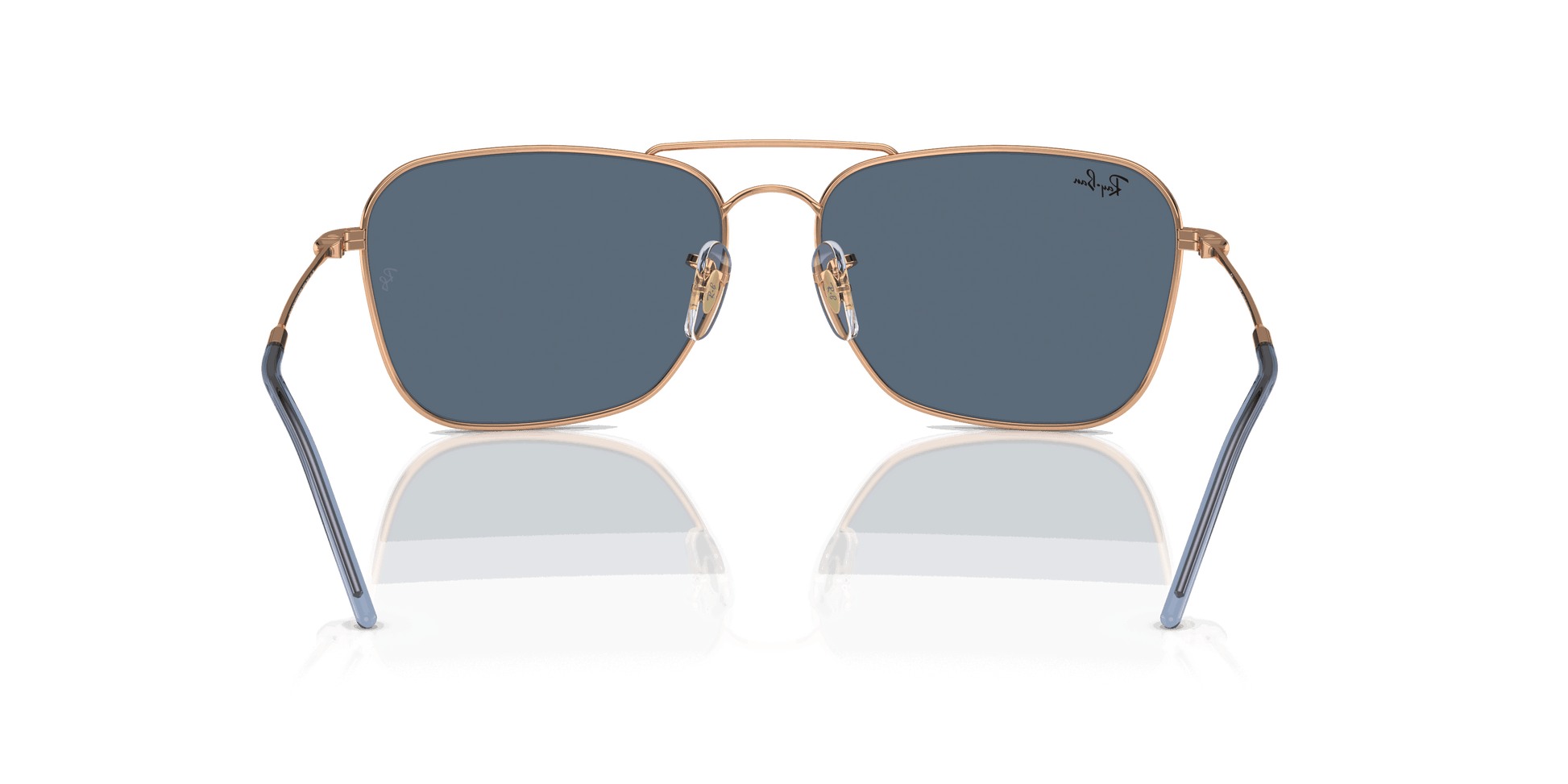 [Blue Lenses, Polished Rose Gold Frame]