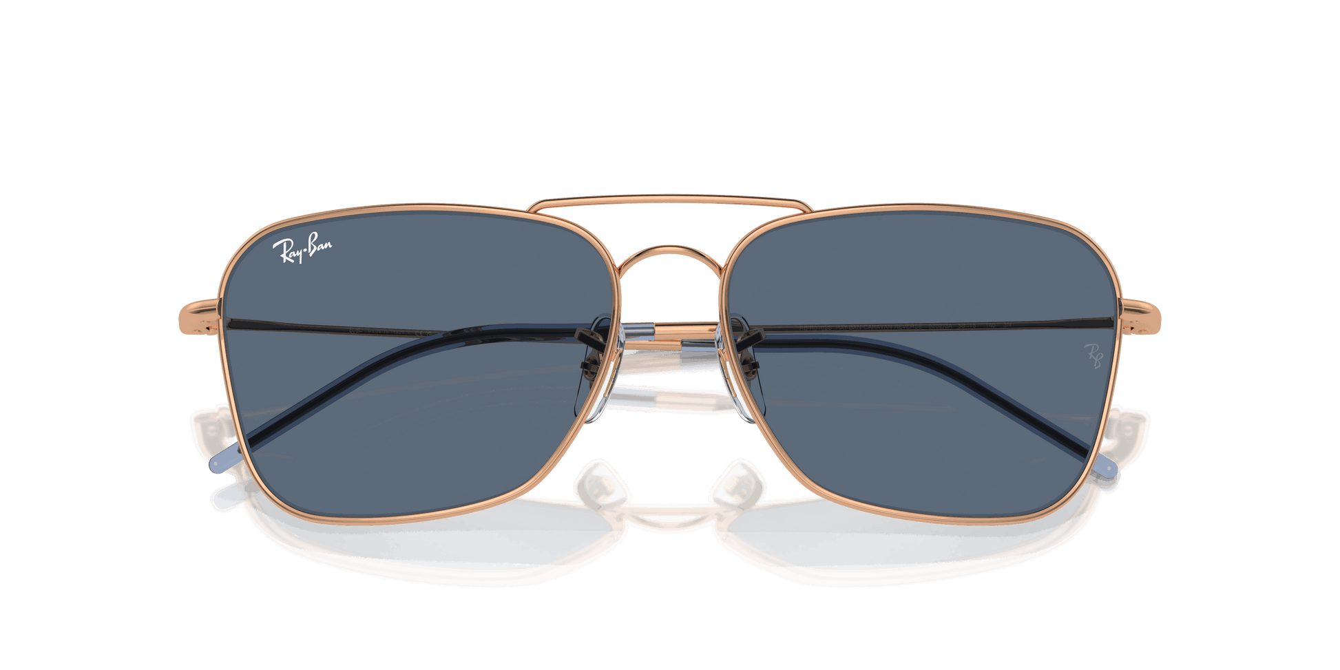 [Blue Lenses, Polished Rose Gold Frame]