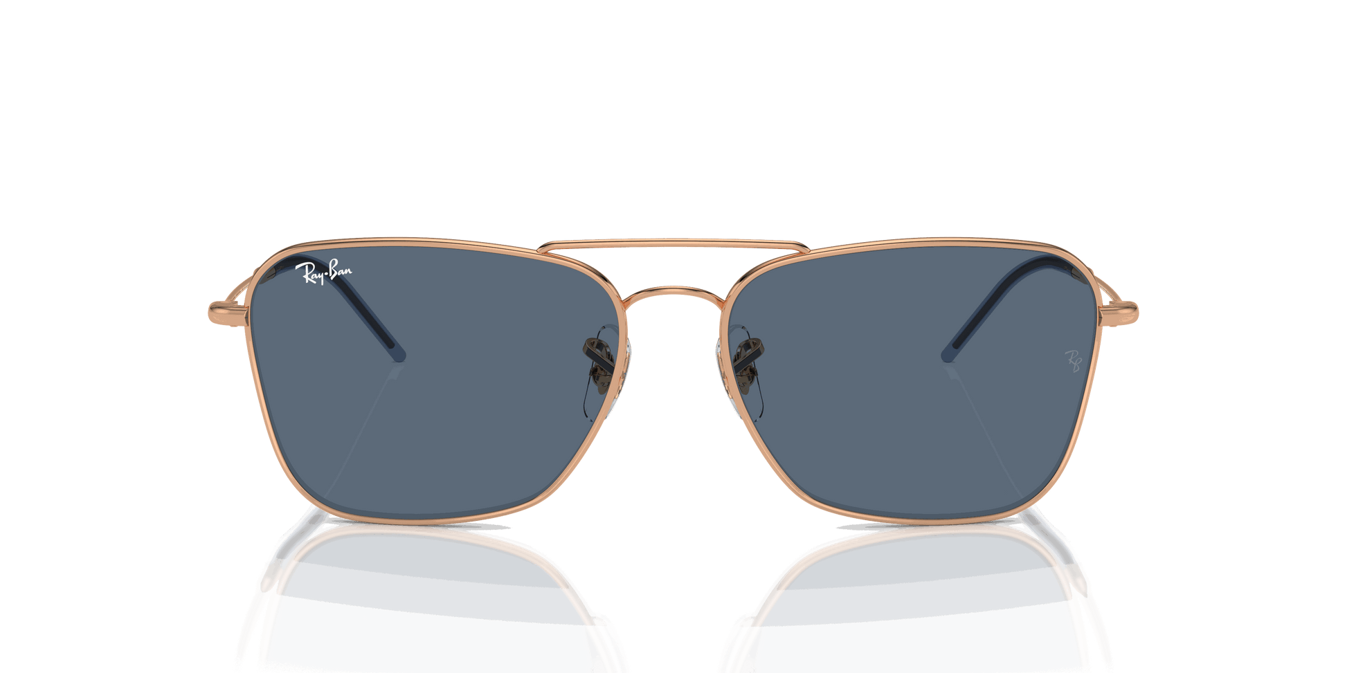 [Blue Lenses, Polished Rose Gold Frame]