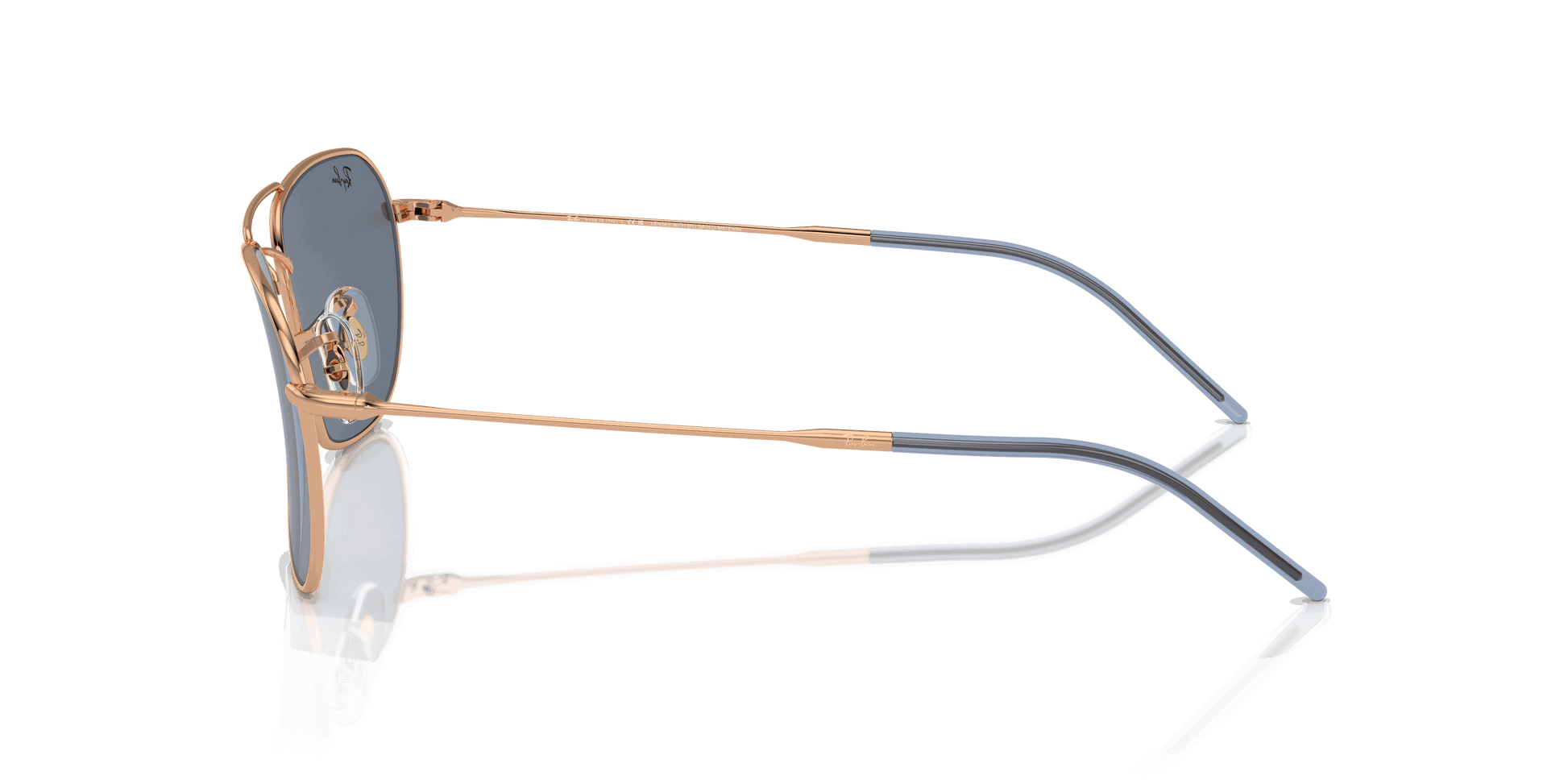 [Blue Lenses, Polished Rose Gold Frame]