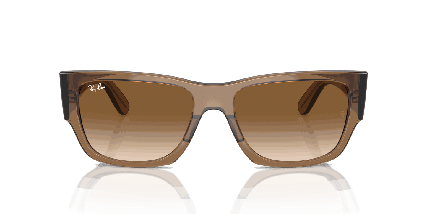 [Clear & Brown Lenses, Polished Transparent Light Brown Frame]