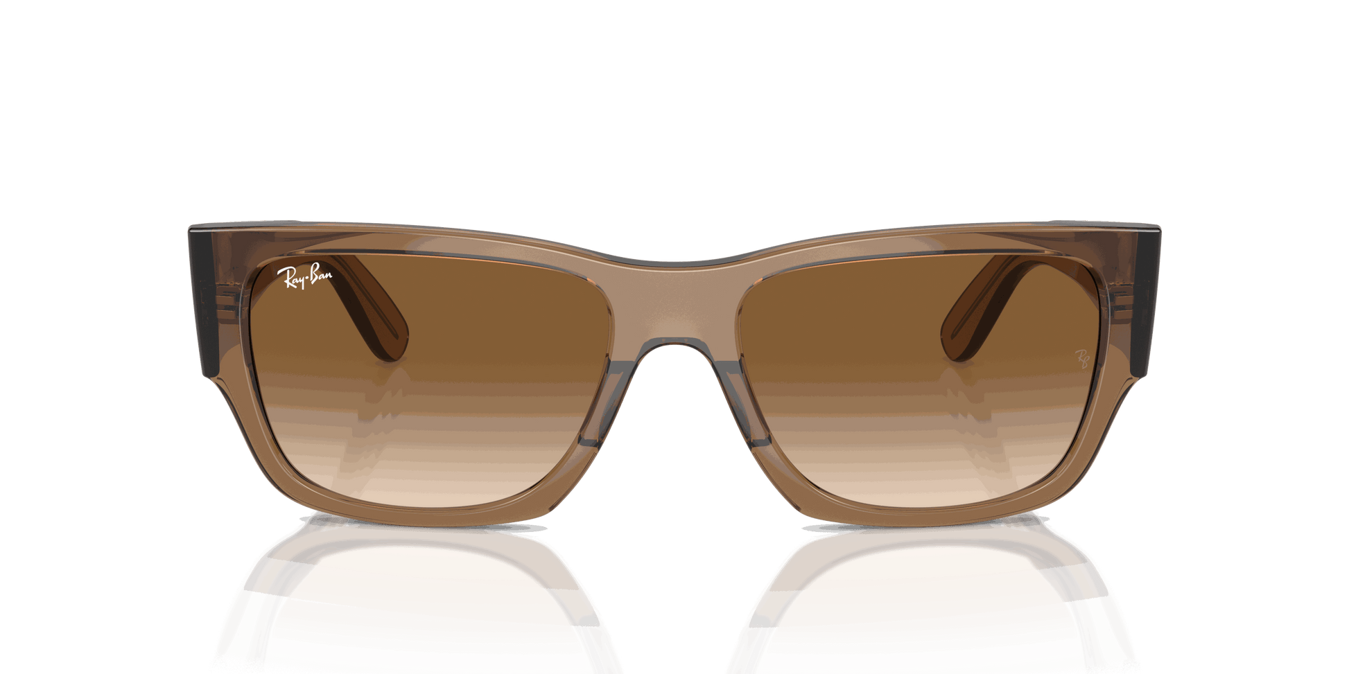 [Clear & Brown Lenses, Polished Transparent Light Brown Frame]