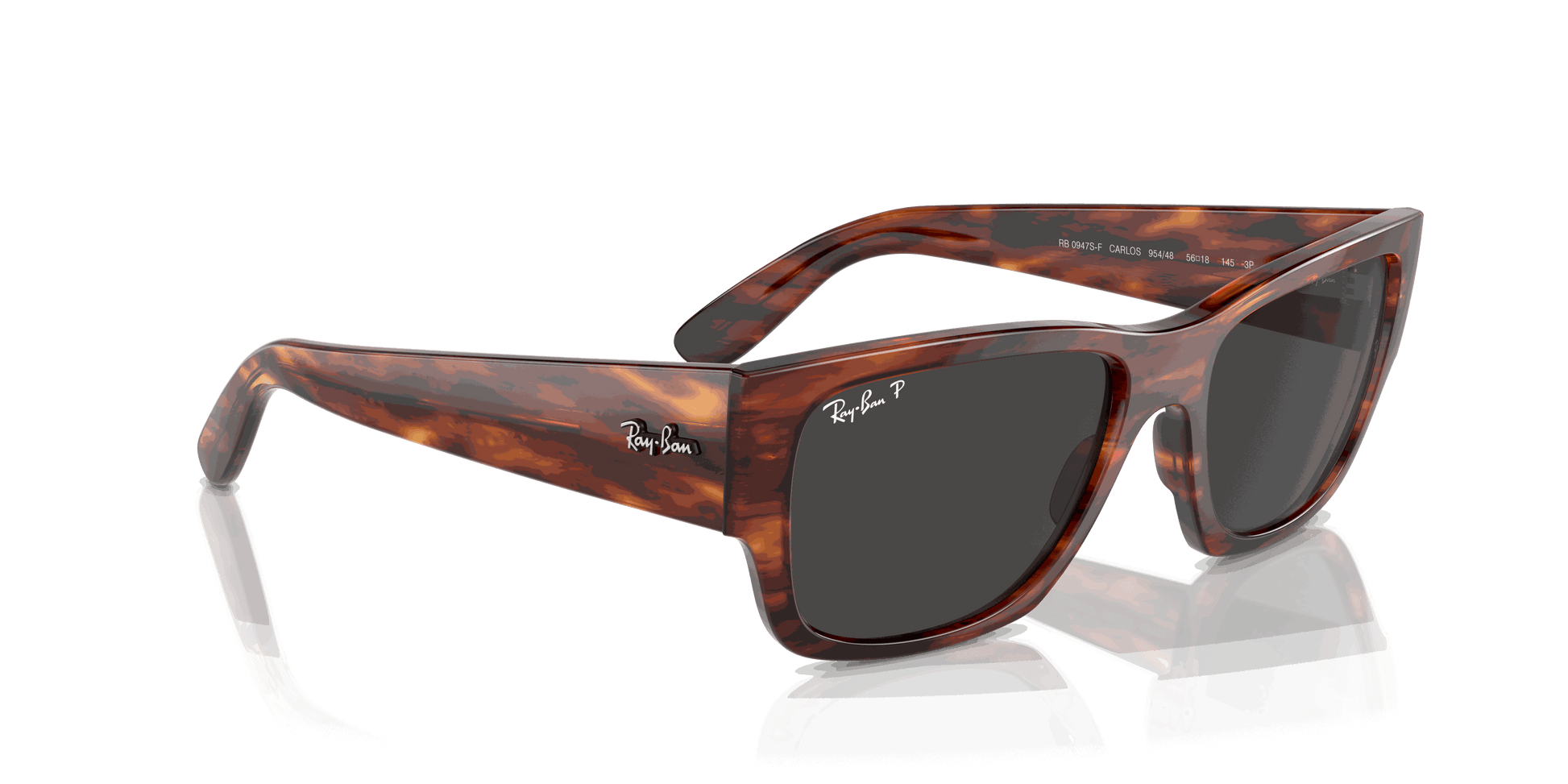 [Black Lenses, Polished Striped Havana Frame]