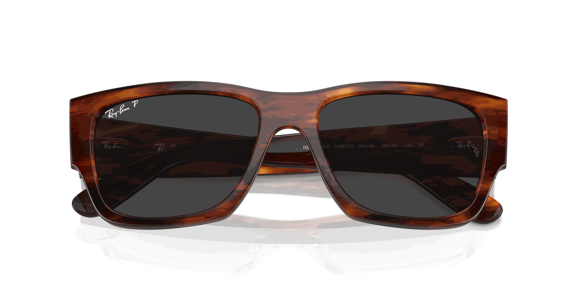 [Black Lenses, Polished Striped Havana Frame]