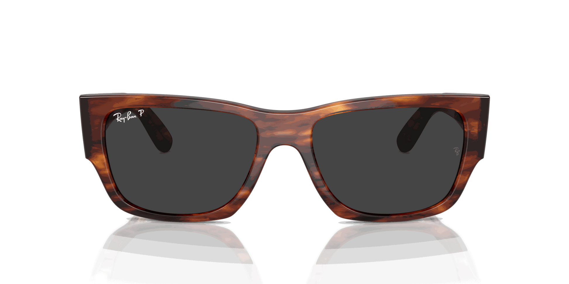[Black Lenses, Polished Striped Havana Frame]