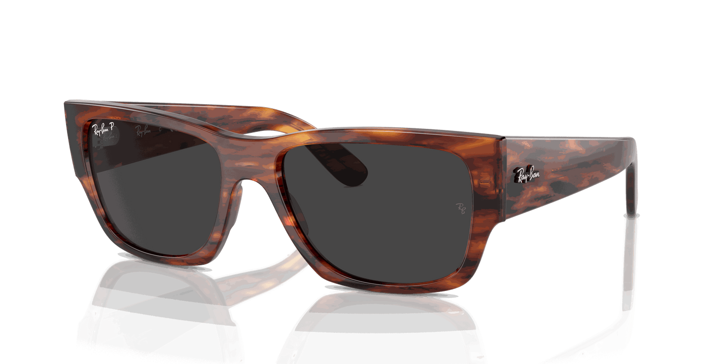 [Black Lenses, Polished Striped Havana Frame]