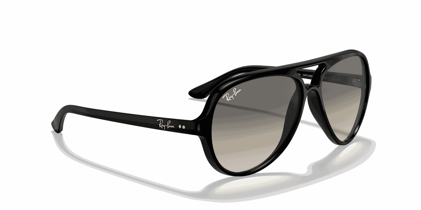 [Light Grey Gradient Lenses, Polished Black Frame]