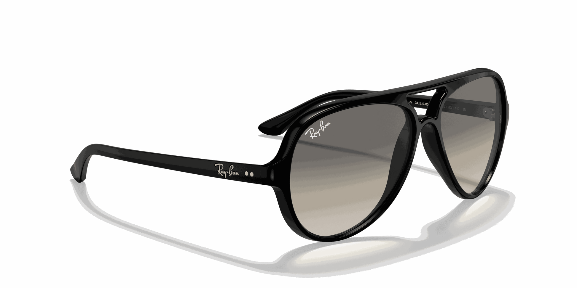 [Light Grey Gradient Lenses, Polished Black Frame]